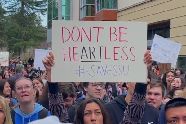 Angry Sonoma State students protest budget cuts at campus town hall